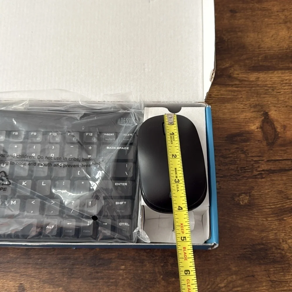 Adesso Black Wireless Spill Resistant Mini Keyboard & Mouse